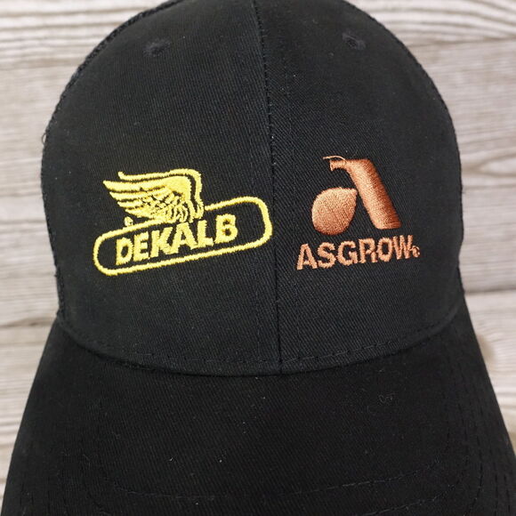 DEKALB CORN ASGROW LOGO FRAMING BLACK MESH VENTED SNAPBACK BASEBALL HAT CAP - Picture 2 of 8